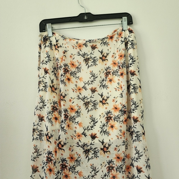 Free People Femme Edge Bohemian Maxi Skirt in Ivory Combo Size 10 - Picture 13 of 16